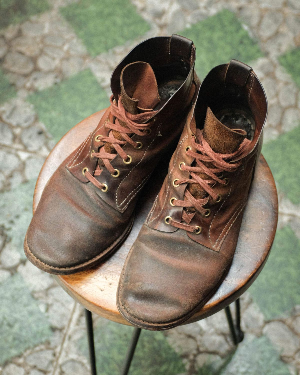 Photo by akito on March 2, 2026 of the Akito WWII Type 5 M90 IJA Boot in Comipel Crust Shell Cordovan.