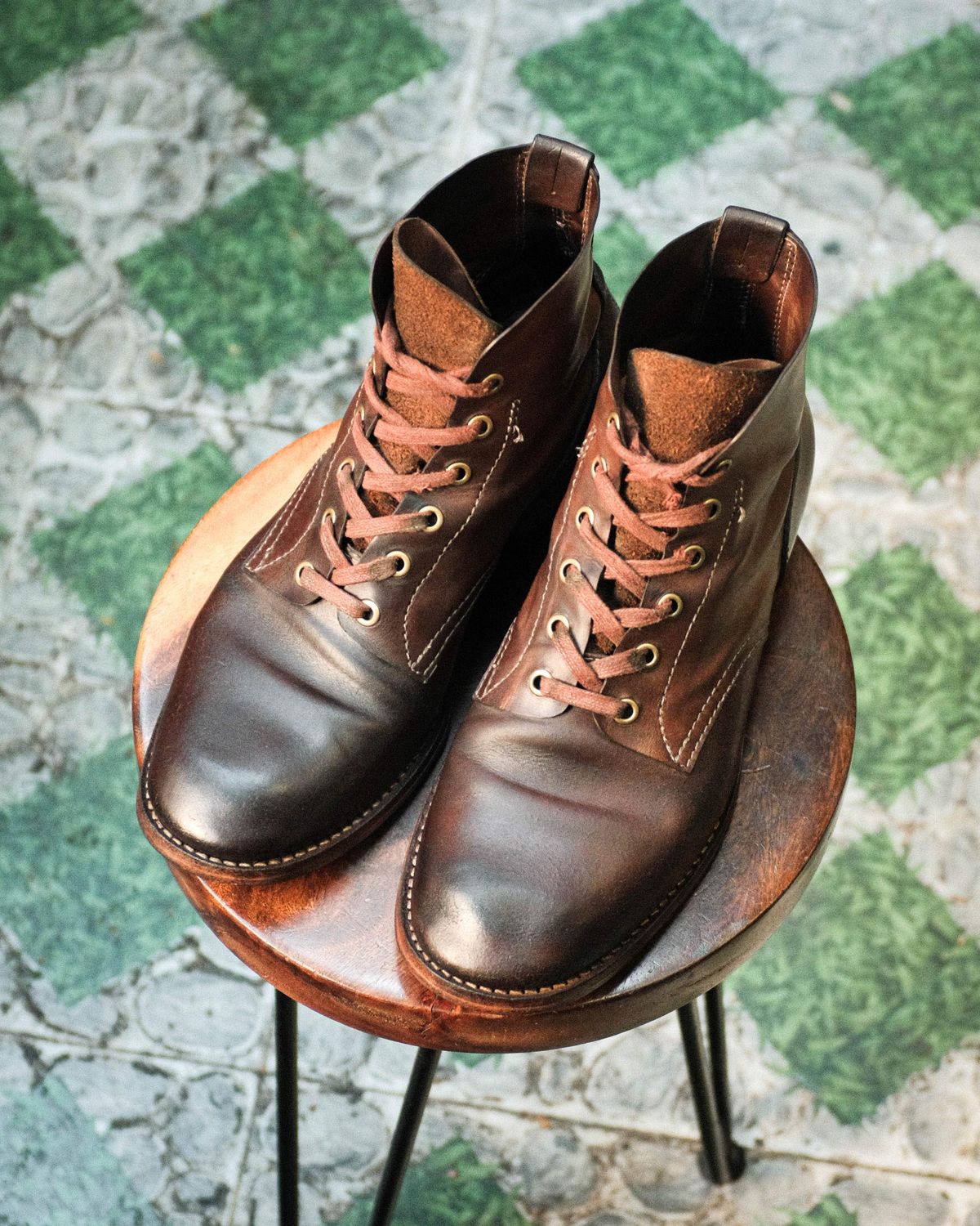 Photo by akito on April 3, 2026 of the Akito WWII Type 5 M90 IJA Boot in Comipel Crust Shell Cordovan.