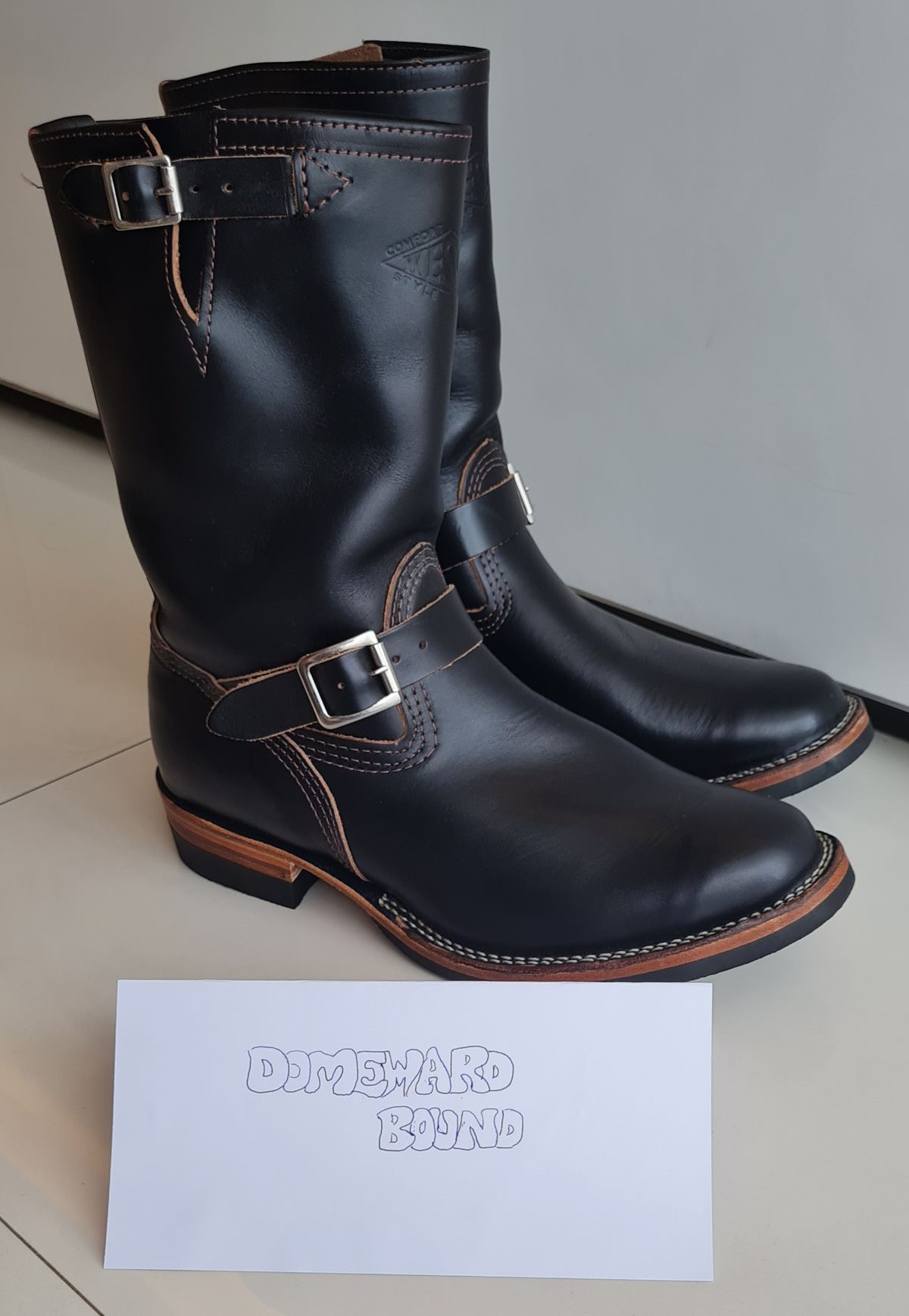 Photo by Littlewood555 on October 2, 2023 of the Wesco Mister Lou in Horween Black Chromexcel Horsehide.