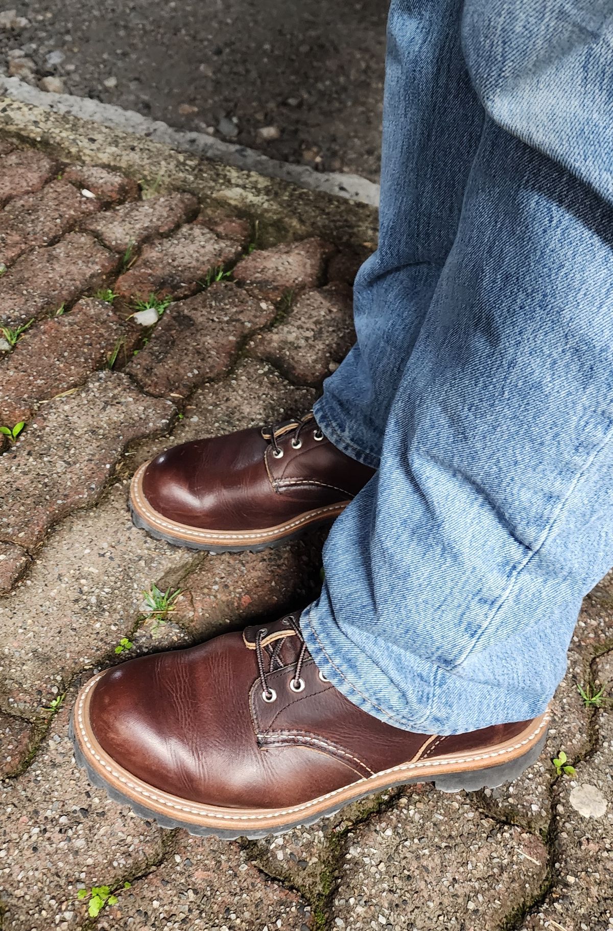 Photo by Littlewood555 on December 29, 2025 of the Red Wing 4585 120th Anniversary Logger Boot Briar Oil Slick in S.B. Foot Briar Oil Slick.