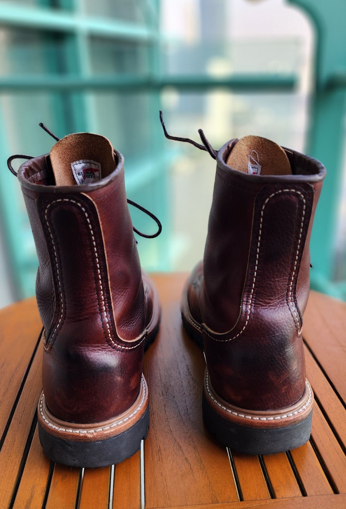 Photo by Littlewood555 on February 4, 2026 of the Red Wing 4585 120th Anniversary Logger Boot Briar Oil Slick in S.B. Foot Briar Oil Slick.