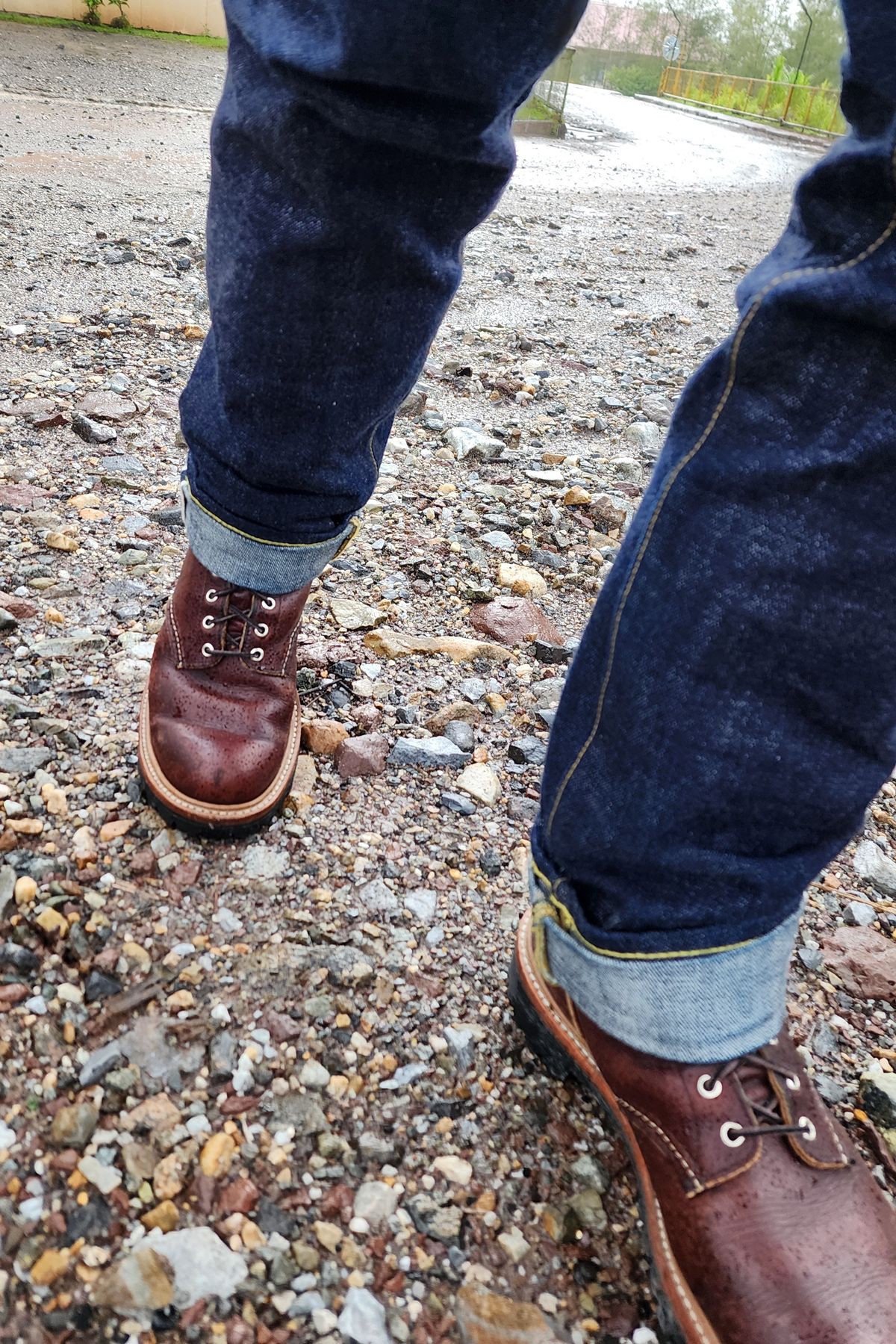 Photo by Littlewood555 on April 1, 2026 of the Red Wing 4585 120th Anniversary Logger Boot Briar Oil Slick in S.B. Foot Briar Oil Slick.