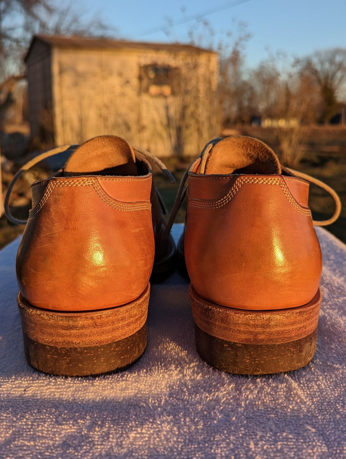 Photo by cross on February 3, 2023 of the Onderhoud LVL01 Derby Boot in Wickett & Craig Russet Traditional Harness.