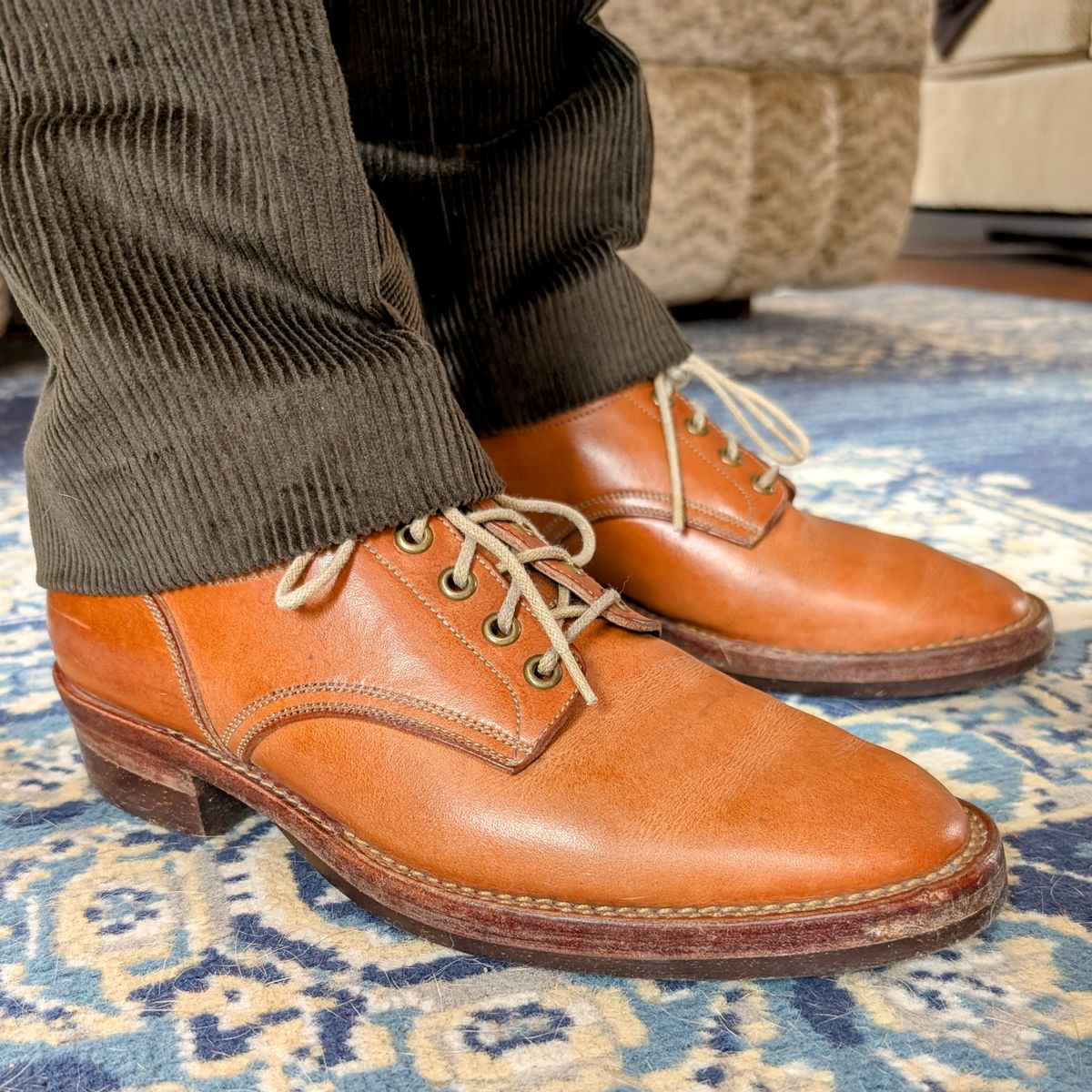 Photo by cross on January 25, 2025 of the Onderhoud LVL01 Derby Boot in Wickett & Craig Russet Traditional Harness.