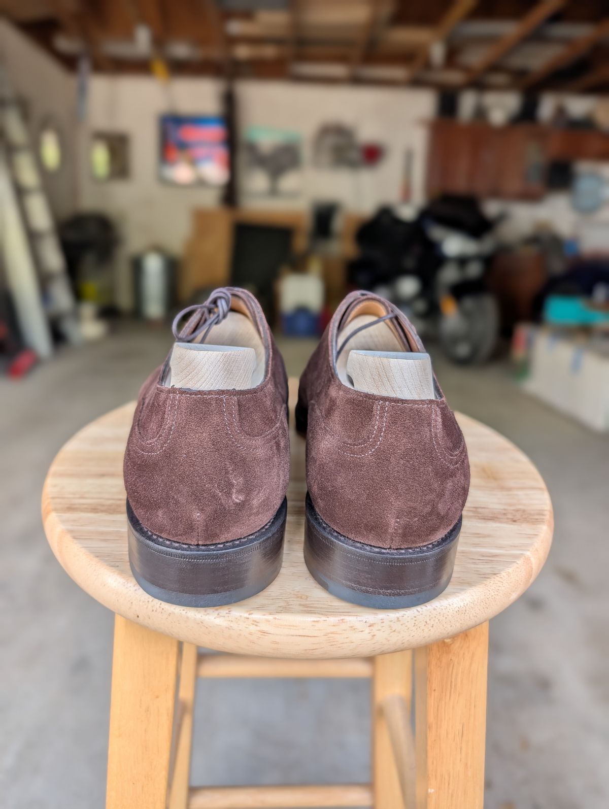 Photo by cross on October 4, 2025 of the Edward Green Dover in Mink Suede.