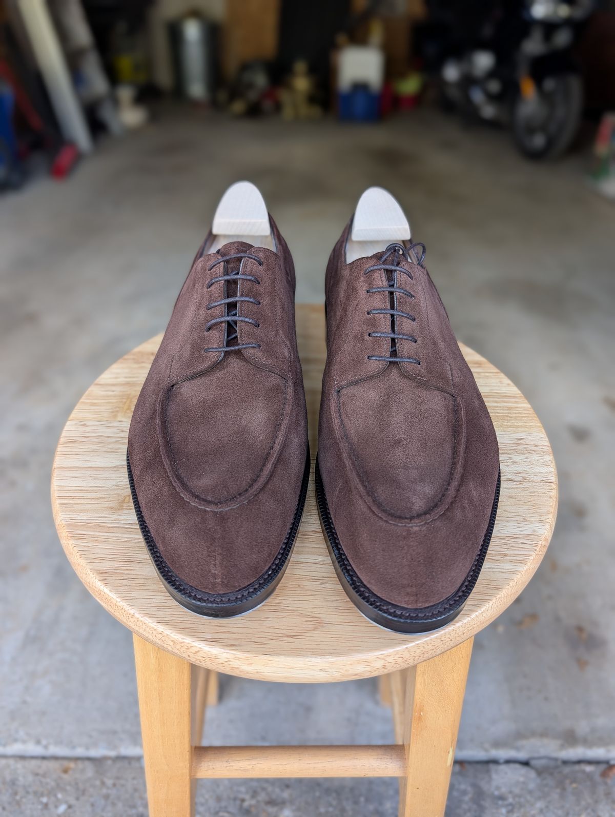 Photo by cross on October 4, 2025 of the Edward Green Dover in Mink Suede.
