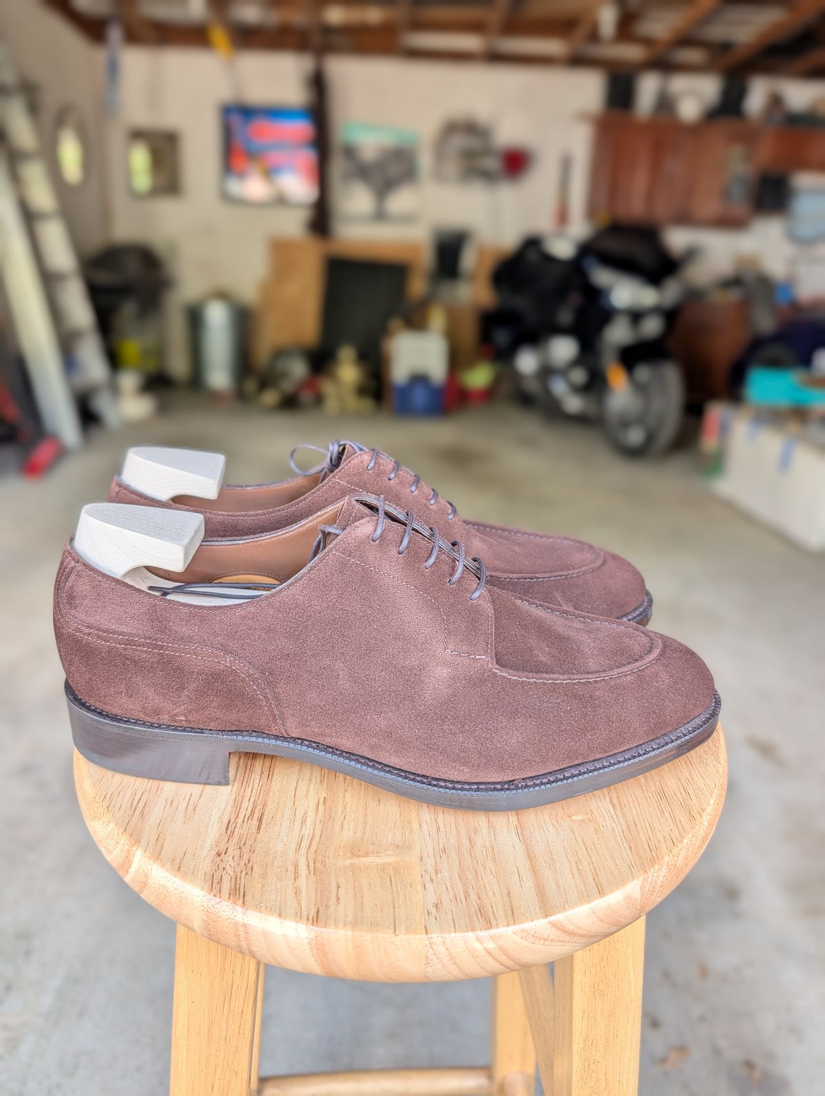 Photo by cross on October 4, 2025 of the Edward Green Dover in Mink Suede.
