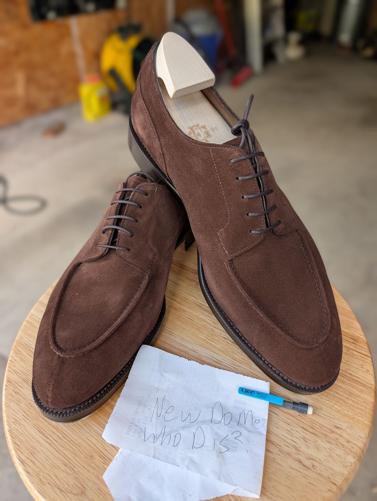Photo by cross on October 4, 2025 of the Edward Green Dover in Mink Suede.