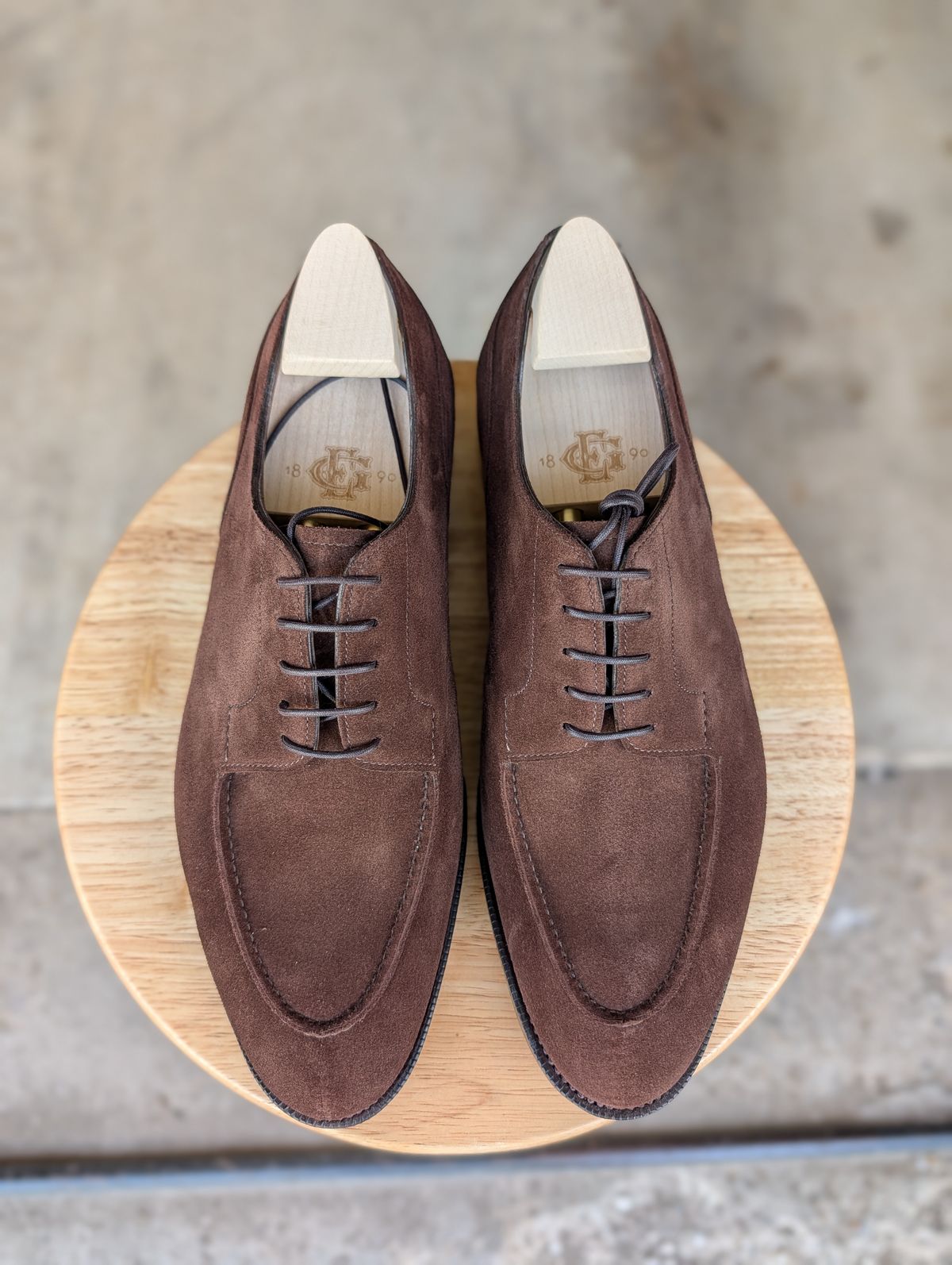 Photo by cross on October 4, 2025 of the Edward Green Dover in Mink Suede.