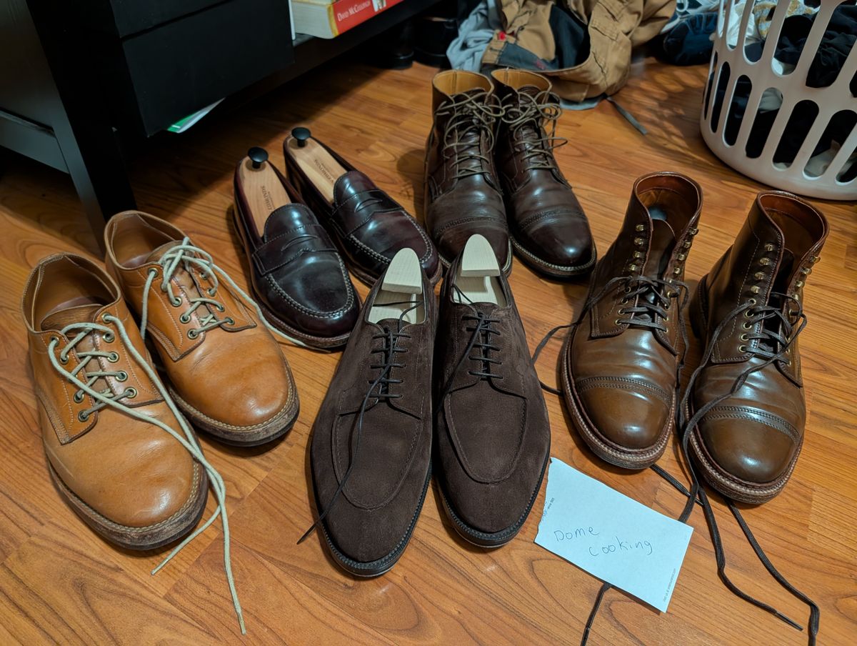 Photo by cross on November 5, 2025 of the Edward Green Dover in Mink Suede.