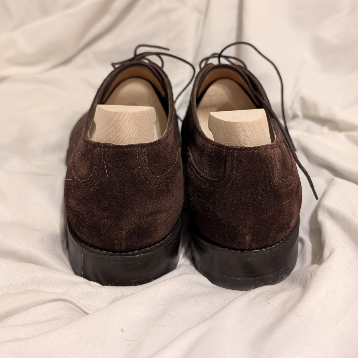 Photo by cross on February 6, 2026 of the Edward Green Dover in Mink Suede.