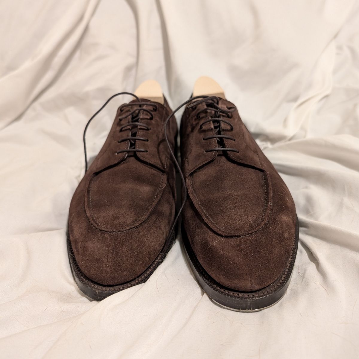 Photo by cross on February 6, 2026 of the Edward Green Dover in Mink Suede.