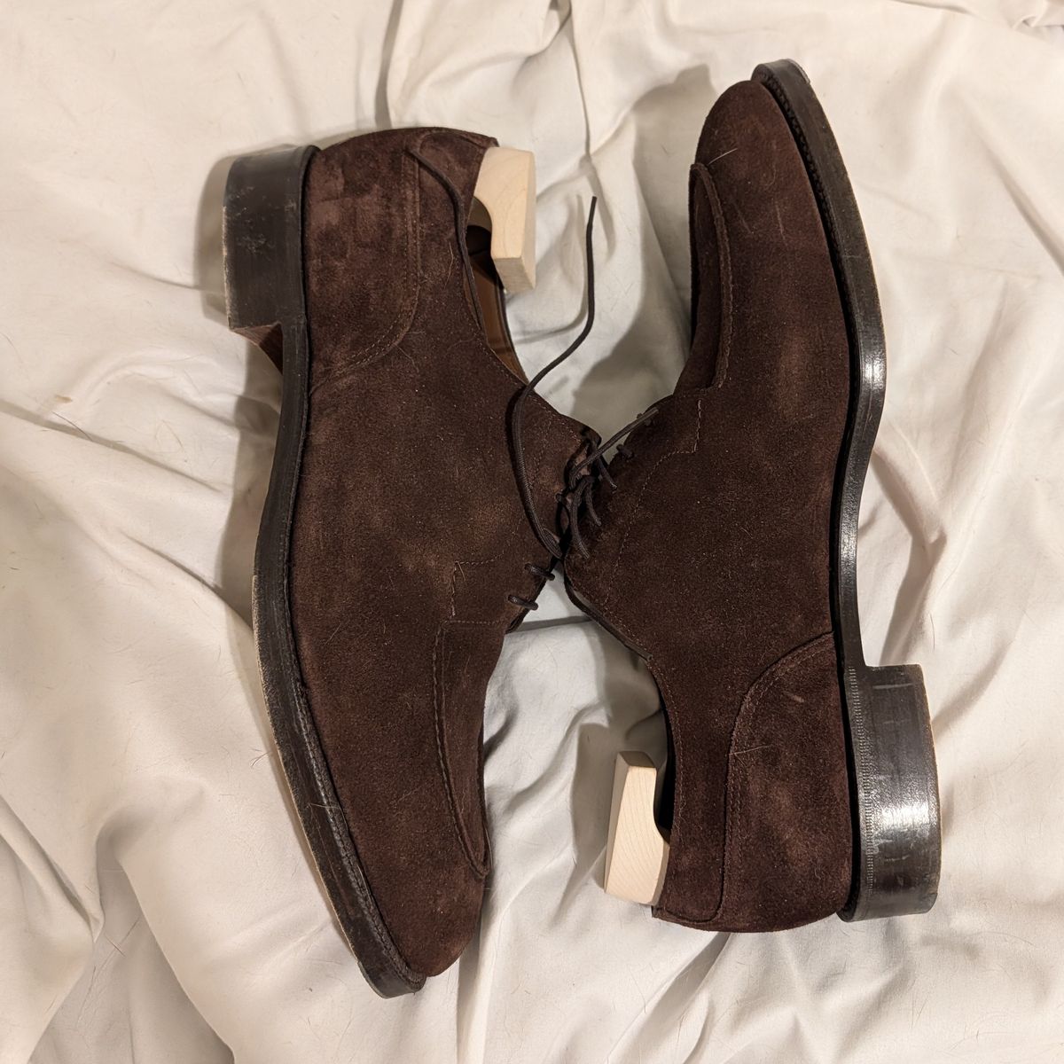 Photo by cross on February 6, 2026 of the Edward Green Dover in Mink Suede.
