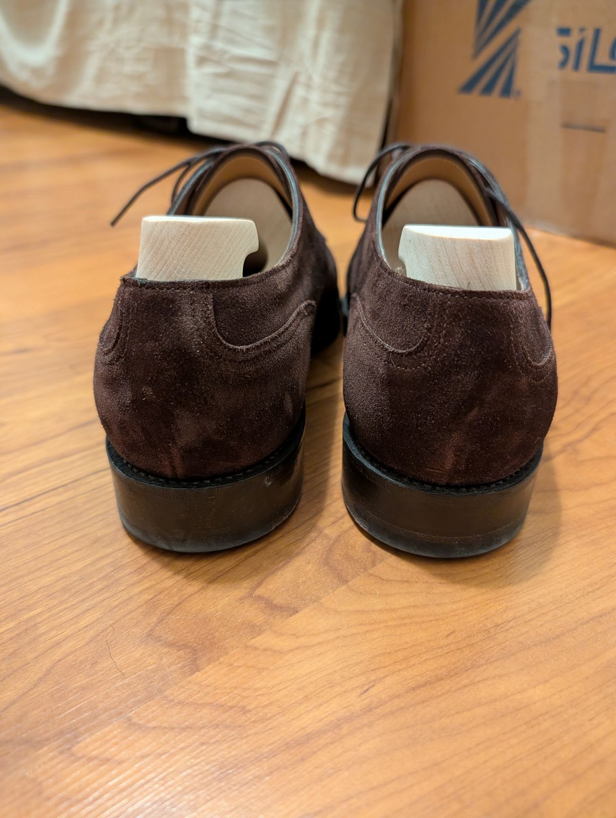 Photo by cross on March 6, 2026 of the Edward Green Dover in Mink Suede.