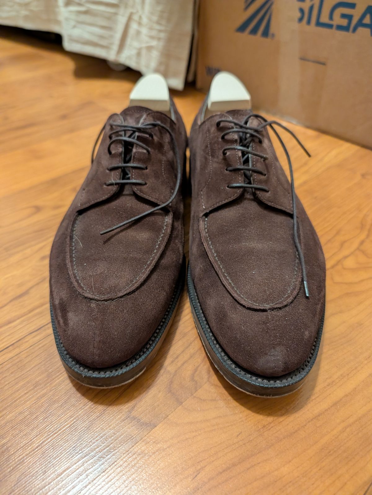 Photo by cross on March 6, 2026 of the Edward Green Dover in Mink Suede.