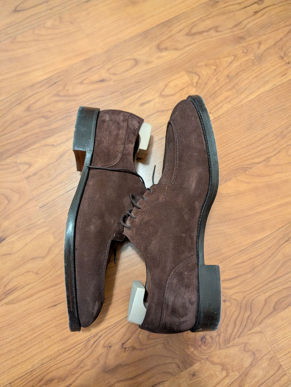 Photo by cross on March 6, 2026 of the Edward Green Dover in Mink Suede.