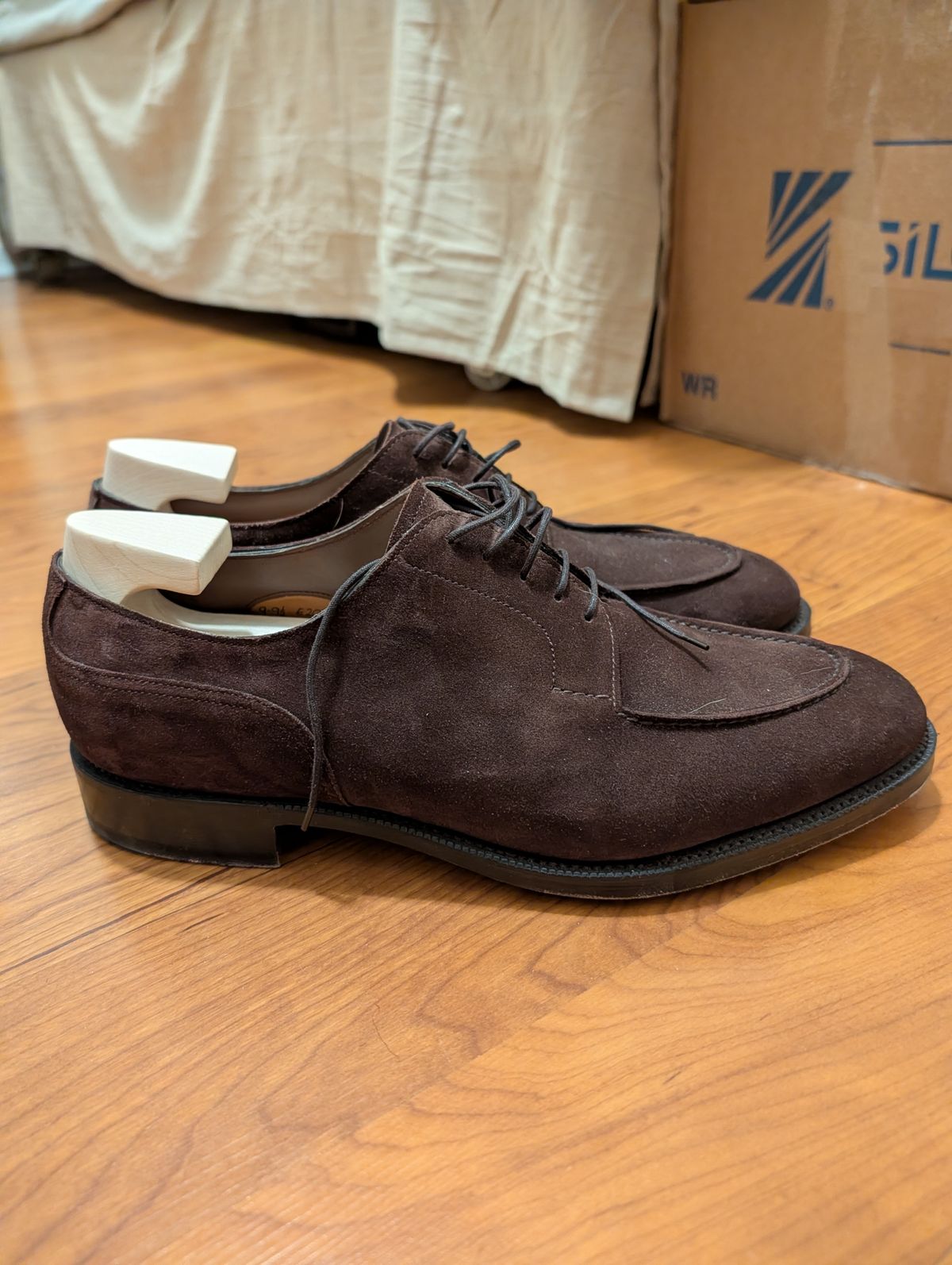 Photo by cross on March 6, 2026 of the Edward Green Dover in Mink Suede.