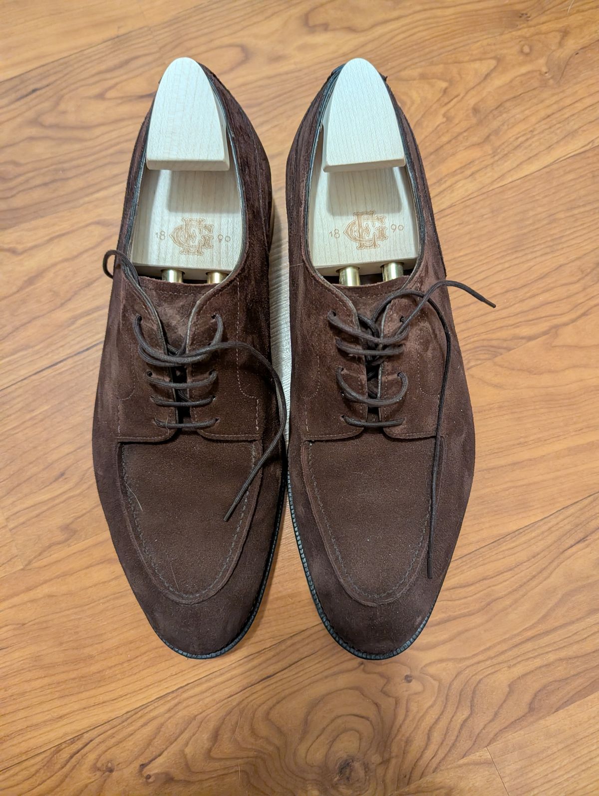 Photo by cross on March 6, 2026 of the Edward Green Dover in Mink Suede.