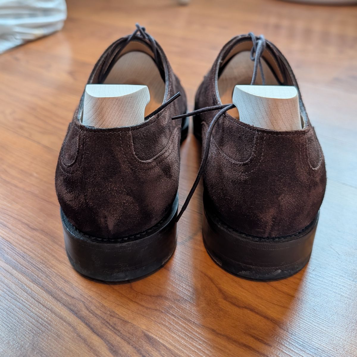 Photo by cross on April 5, 2026 of the Edward Green Dover in Mink Suede.