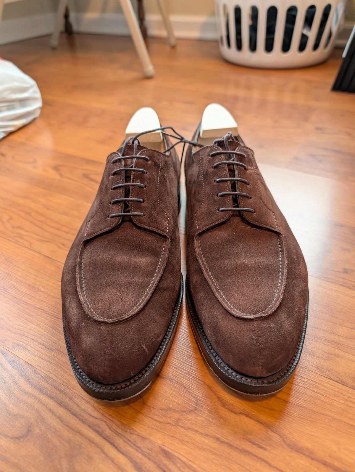 Photo by cross on April 5, 2026 of the Edward Green Dover in Mink Suede.
