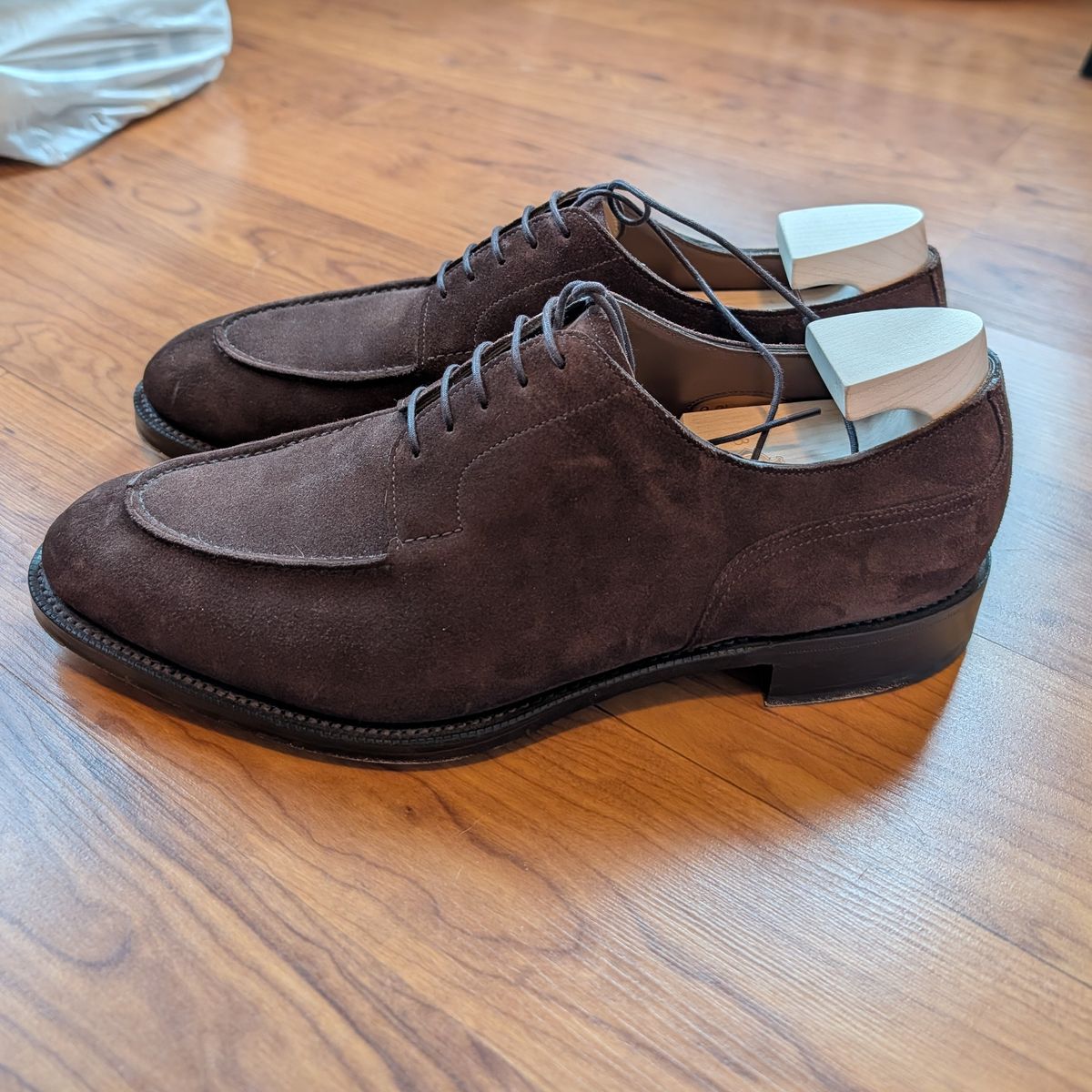 Photo by cross on April 5, 2026 of the Edward Green Dover in Mink Suede.