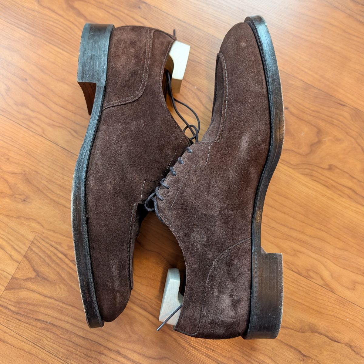 Photo by cross on April 5, 2026 of the Edward Green Dover in Mink Suede.