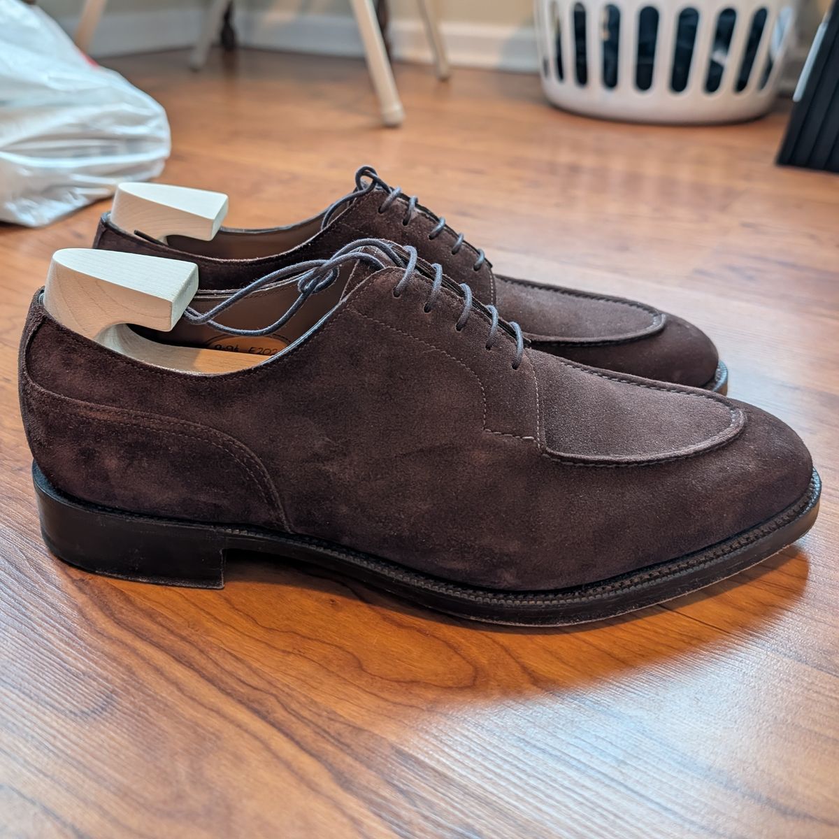 Photo by cross on April 5, 2026 of the Edward Green Dover in Mink Suede.