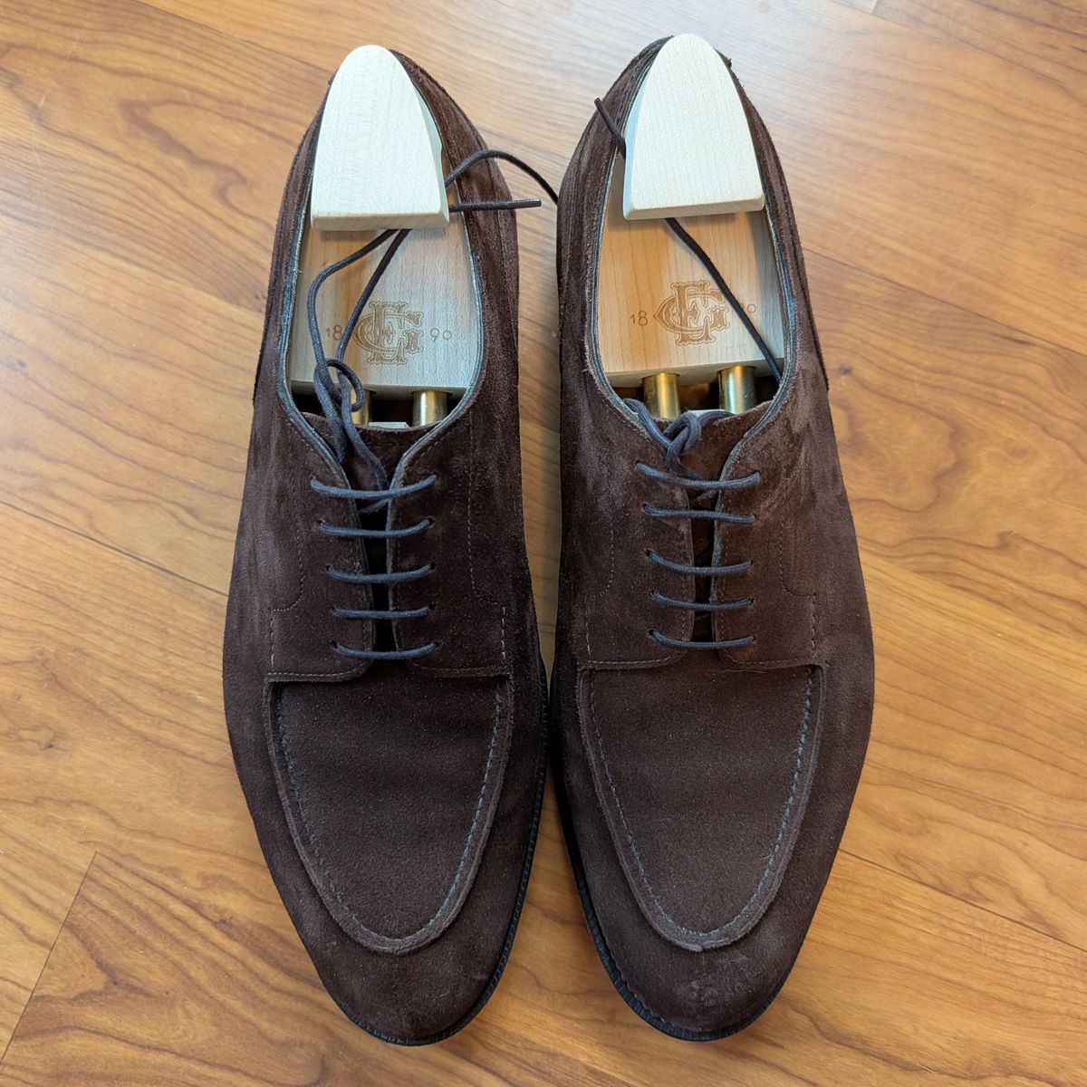 Photo by cross on April 5, 2026 of the Edward Green Dover in Mink Suede.