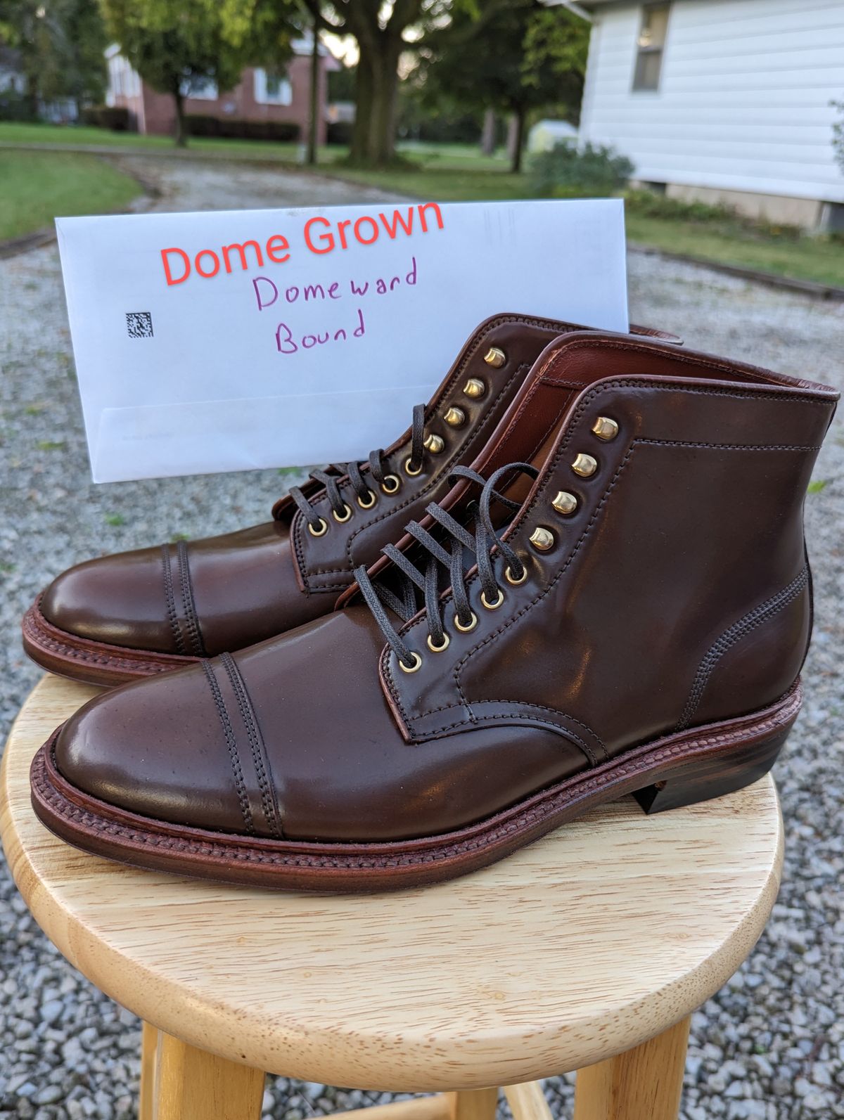 Photo by cross on November 6, 2023 of the Alden x Stitchdown Stitchup 3 in Horween Ravello Shell Cordovan.