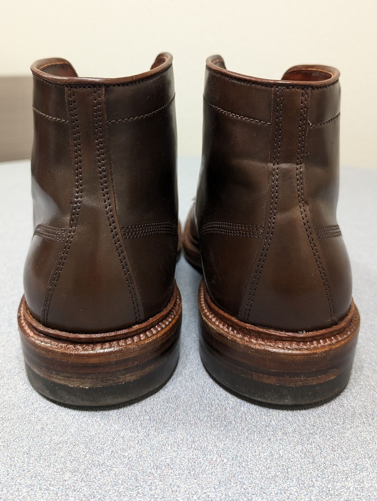 Photo by cross on December 5, 2023 of the Alden x Stitchdown Stitchup 3 in Horween Ravello Shell Cordovan.
