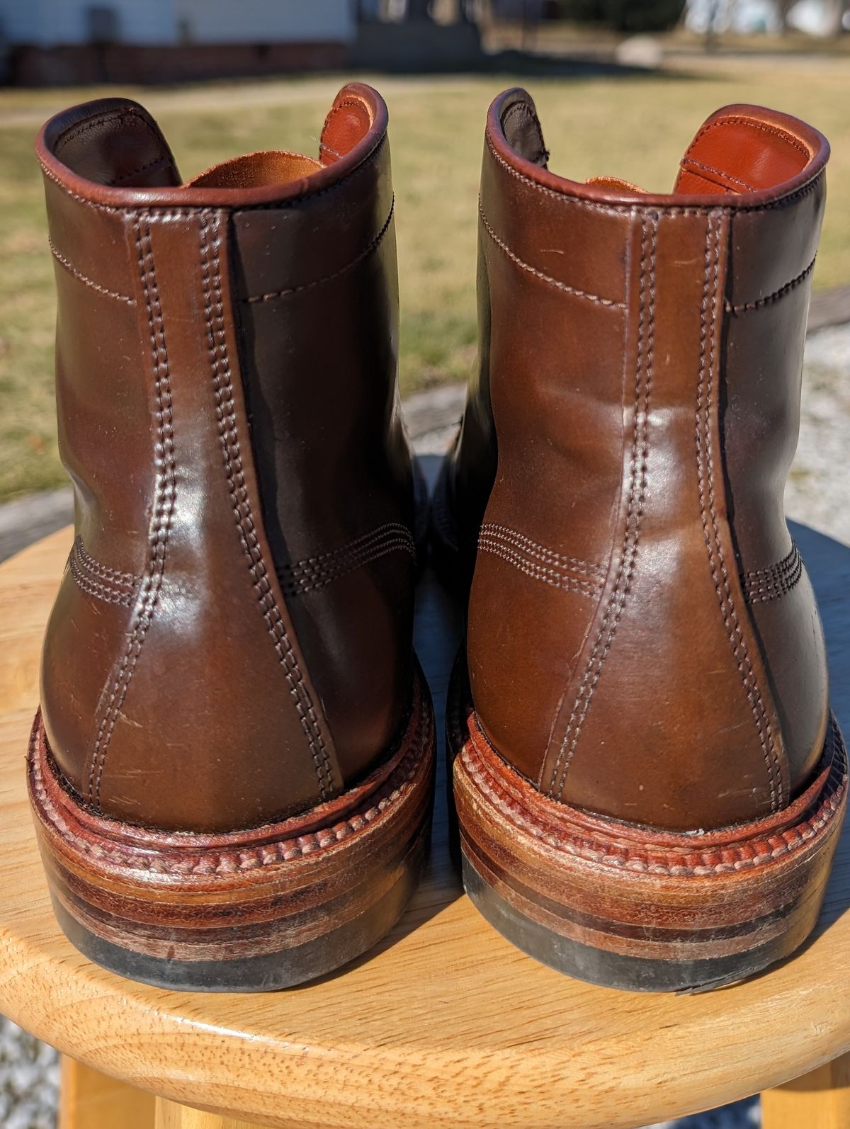 Photo by cross on February 4, 2024 of the Alden x Stitchdown Stitchup 3 in Horween Ravello Shell Cordovan.