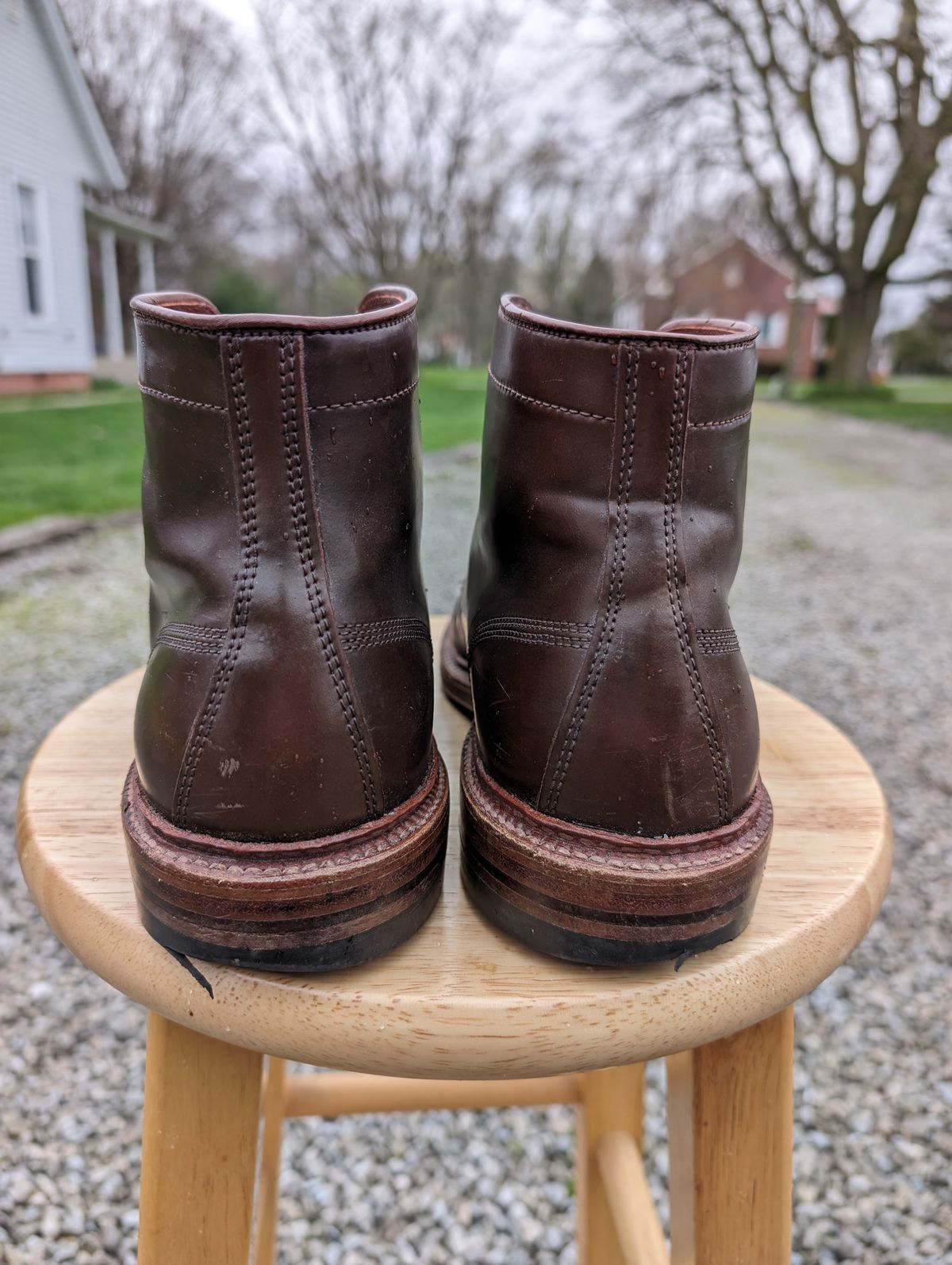 Photo by cross on April 4, 2024 of the Alden x Stitchdown Stitchup 3 in Horween Ravello Shell Cordovan.