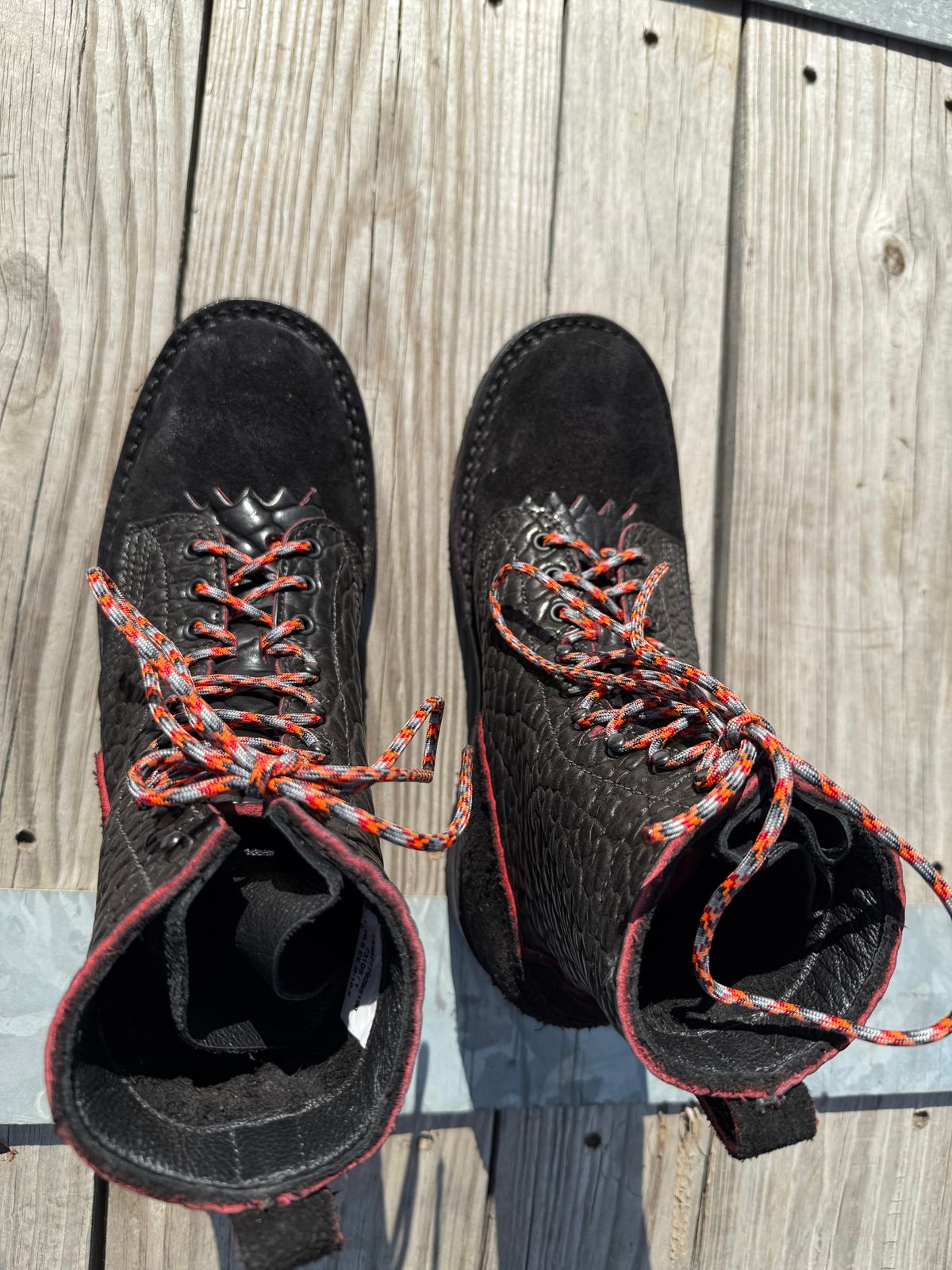 Photo by chadthebootguy on October 2, 2025 of the JK Boots O.T. in Bloodcore Bison.