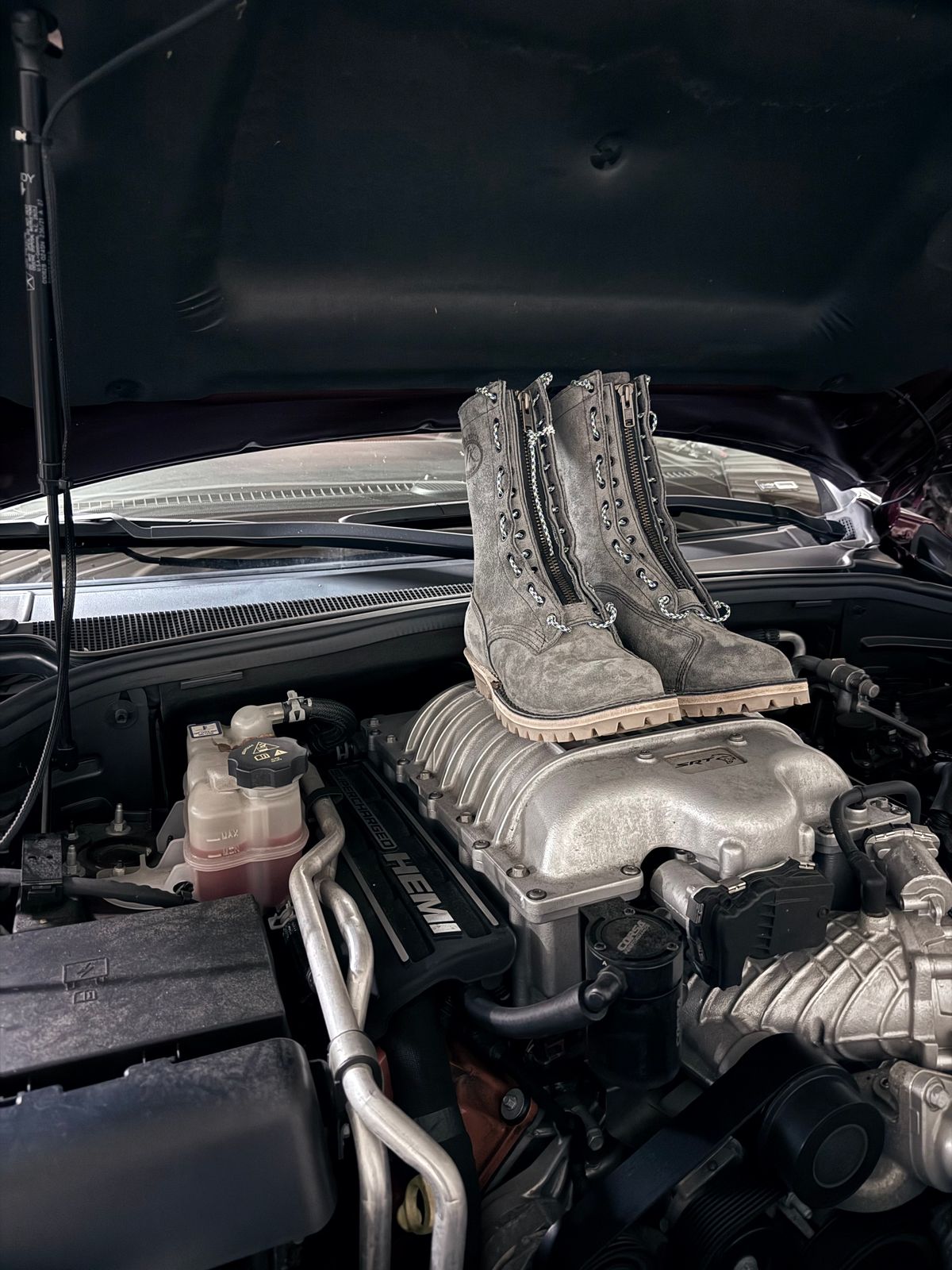 Photo by chadthebootguy on October 6, 2025 of the JK Boots Super Station Boot in JK 8oz Grey roughout.