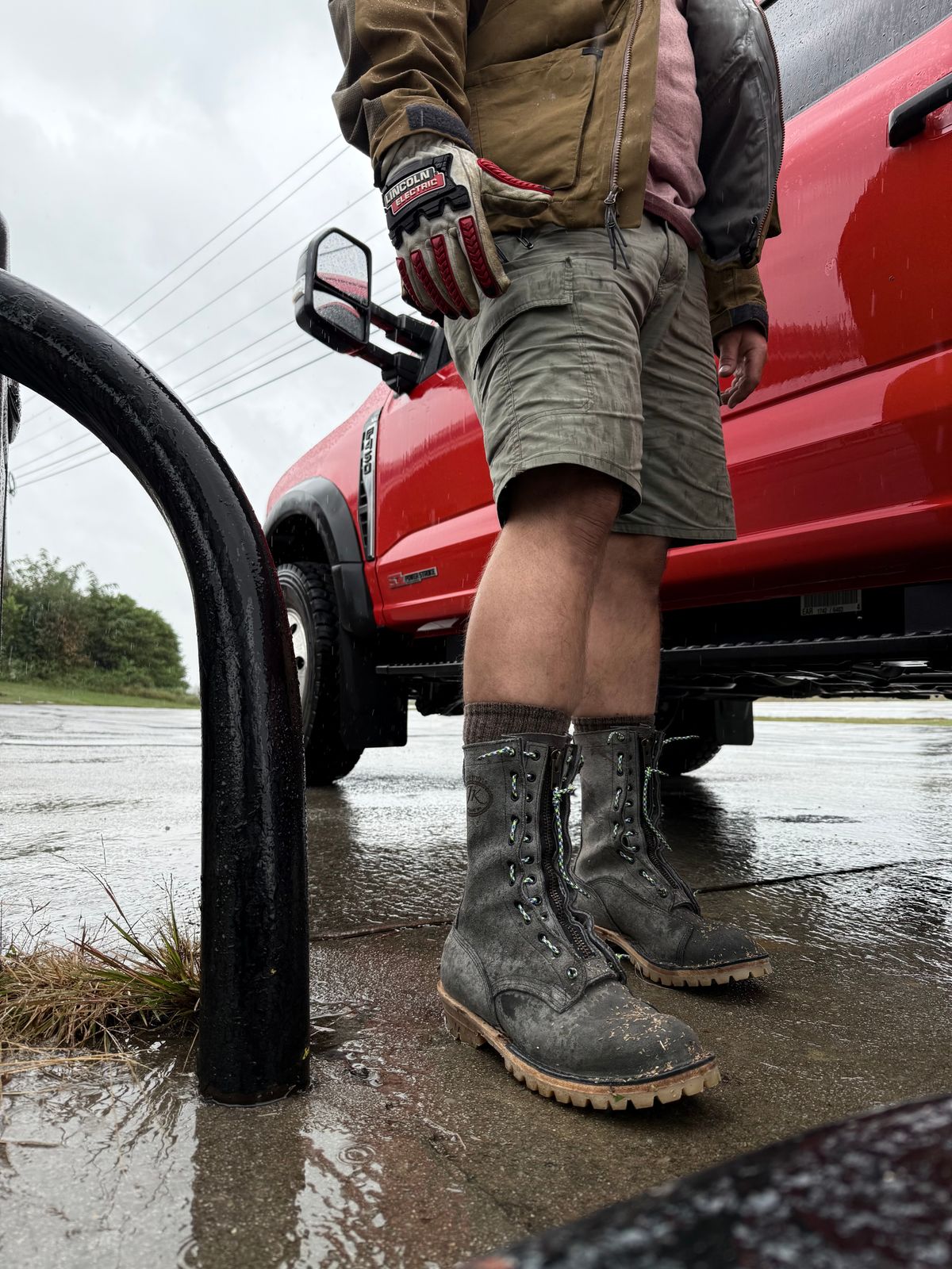 Photo by chadthebootguy on October 7, 2025 of the JK Boots Super Station Boot in JK 8oz Grey roughout.