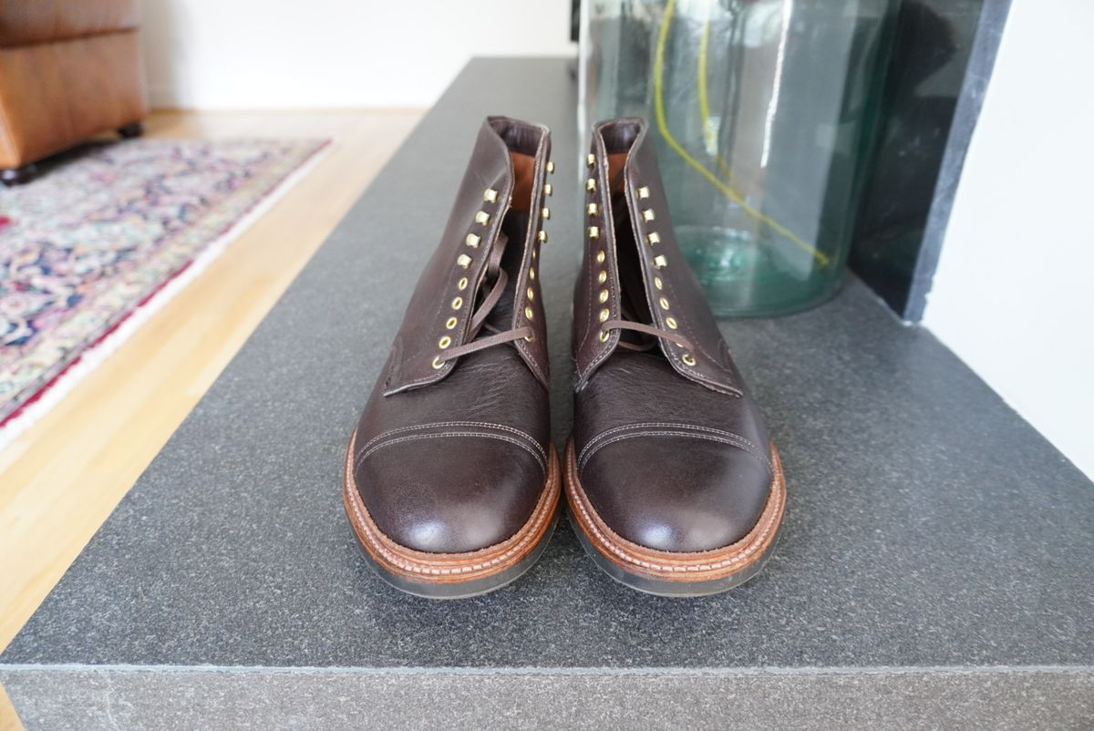 Photo by inthosejawnz on October 2, 2023 of the Alden x Stitchdown Stitchup 2.0 in Horween Arabica Lux Calfskin.