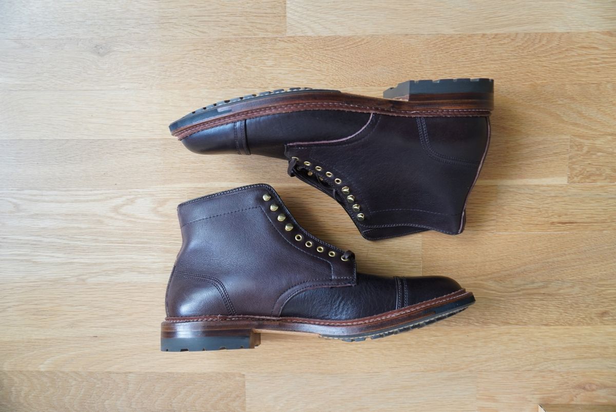 Photo by inthosejawnz on October 2, 2023 of the Alden x Stitchdown Stitchup 2.0 in Horween Arabica Lux Calfskin.