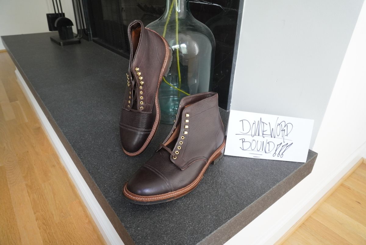 Photo by inthosejawnz on October 2, 2023 of the Alden x Stitchdown Stitchup 2.0 in Horween Arabica Lux Calfskin.