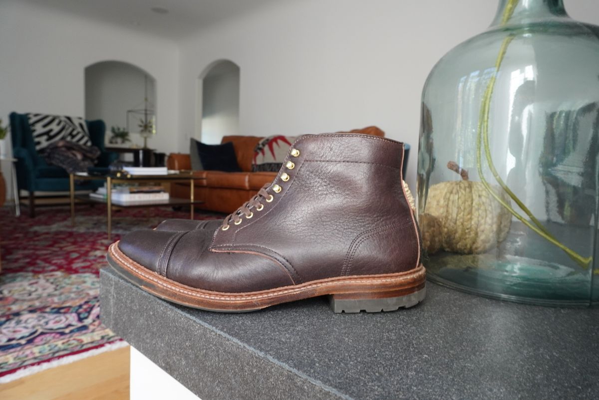 Photo by inthosejawnz on November 2, 2023 of the Alden x Stitchdown Stitchup 2.0 in Horween Arabica Lux Calfskin.