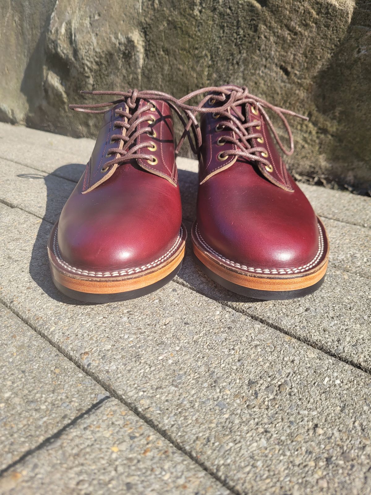 Photo by MyNameisJeff on October 2, 2022 of the Onderhoud LVL01 Derby Boot in Horween Color 8 Chromexcel.