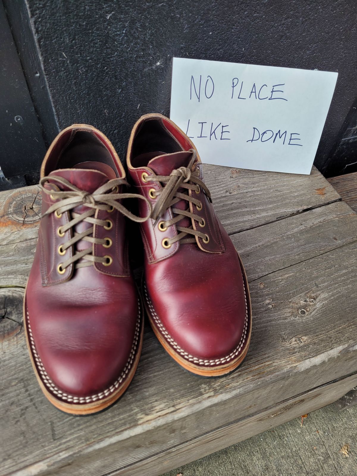 Photo by MyNameisJeff on November 1, 2022 of the Onderhoud LVL01 Derby Boot in Horween Color 8 Chromexcel.