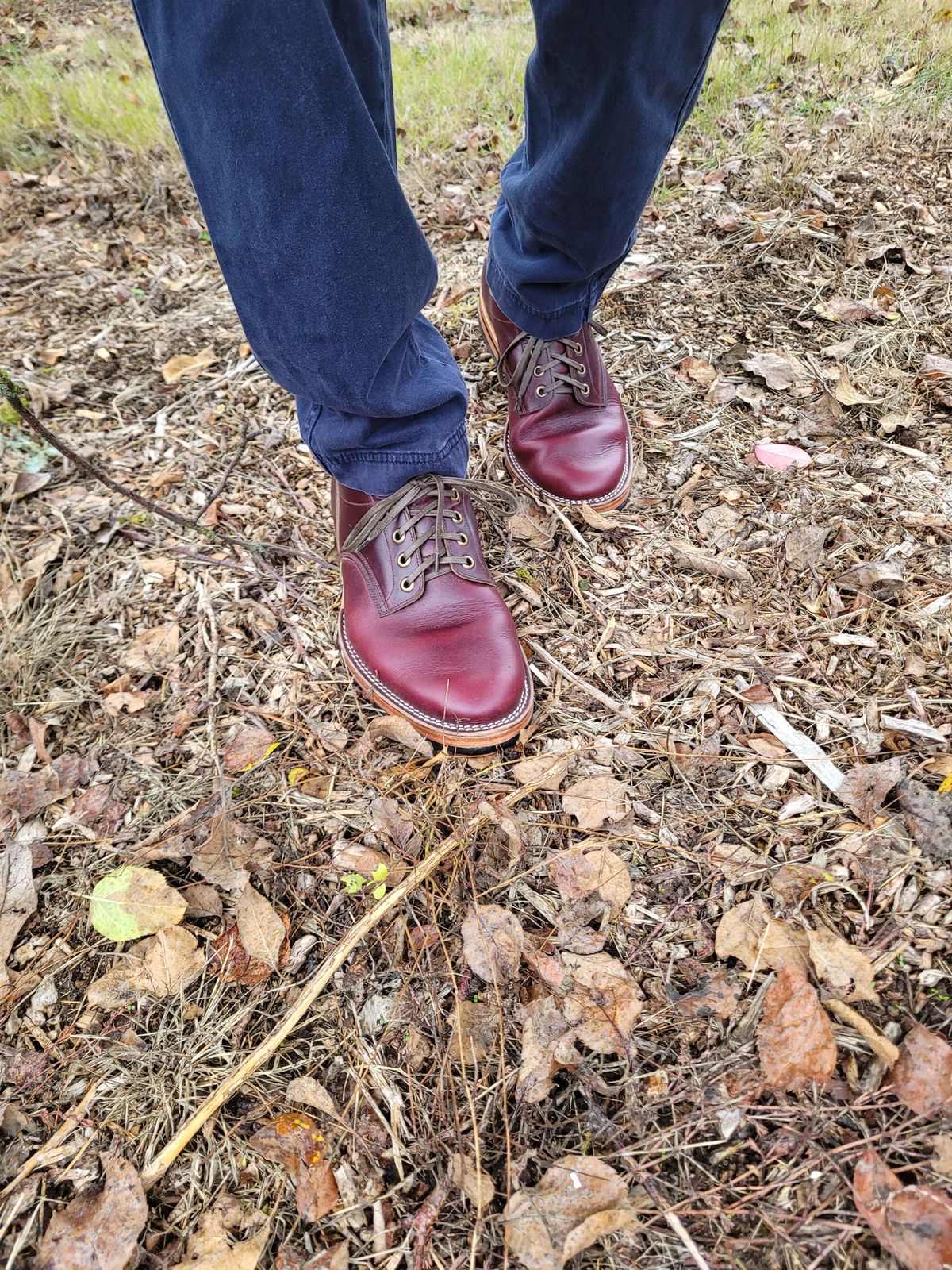 Photo by MyNameisJeff on November 3, 2022 of the Onderhoud LVL01 Derby Boot in Horween Color 8 Chromexcel.