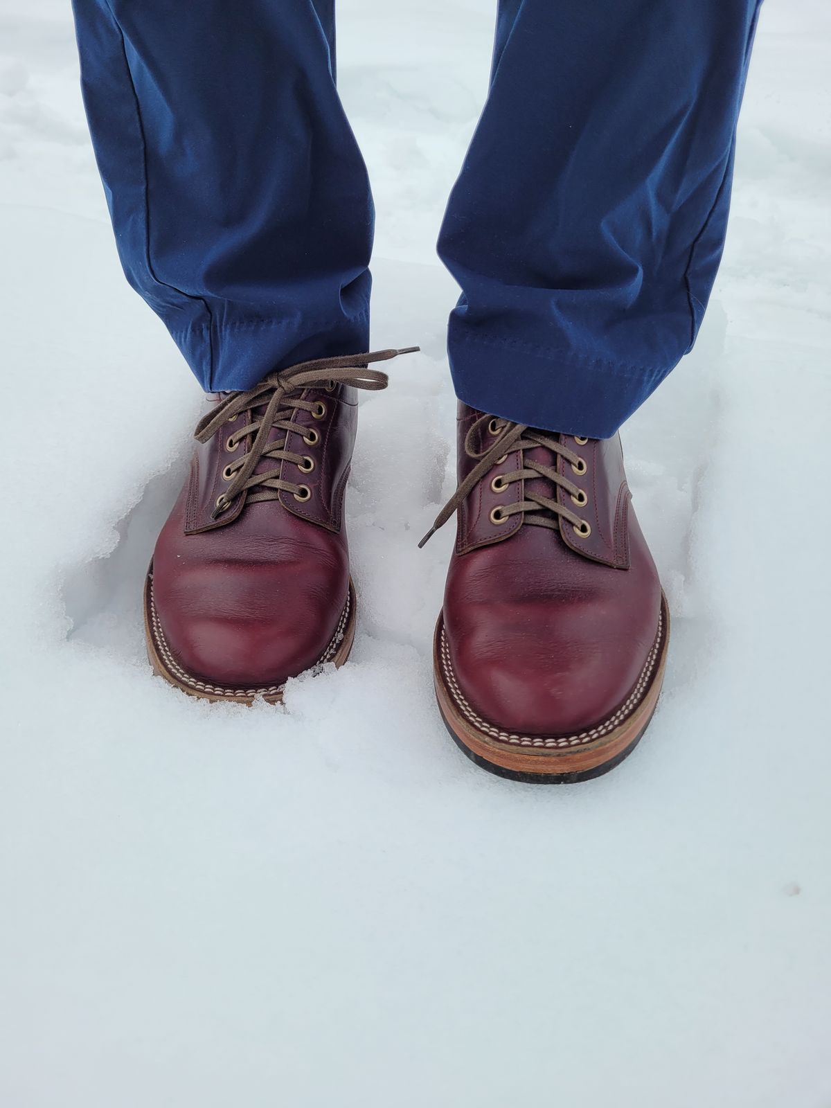 Photo by MyNameisJeff on December 2, 2022 of the Onderhoud LVL01 Derby Boot in Horween Color 8 Chromexcel.
