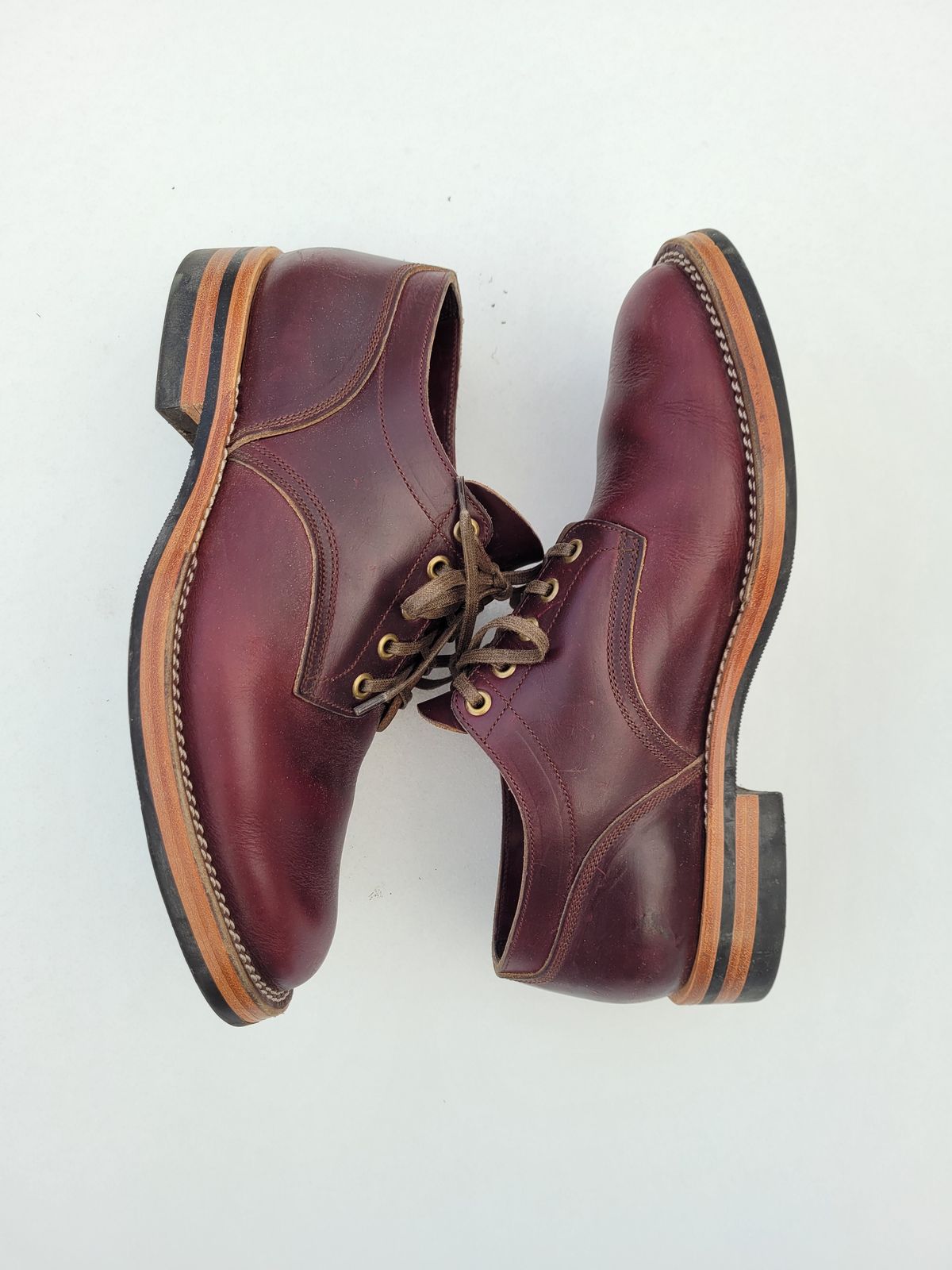 Photo by MyNameisJeff on December 2, 2022 of the Onderhoud LVL01 Derby Boot in Horween Color 8 Chromexcel.