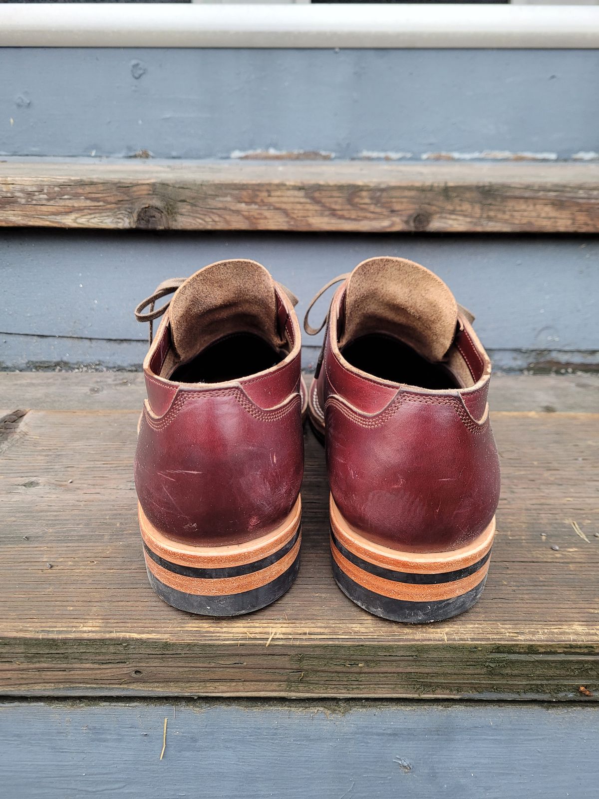 Photo by MyNameisJeff on January 3, 2023 of the Onderhoud LVL01 Derby Boot in Horween Color 8 Chromexcel.