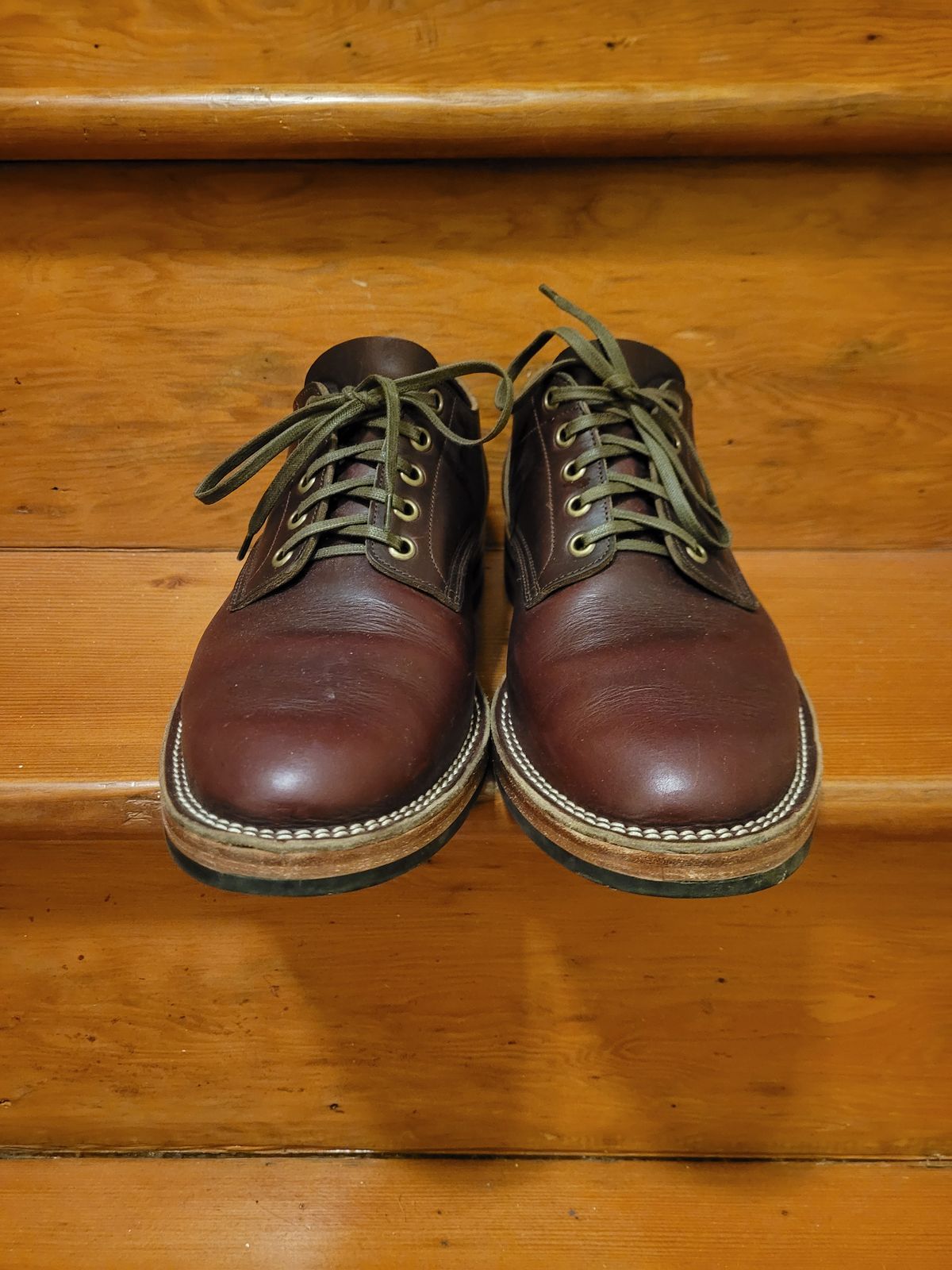 Photo by MyNameisJeff on February 2, 2023 of the Onderhoud LVL01 Derby Boot in Horween Color 8 Chromexcel.