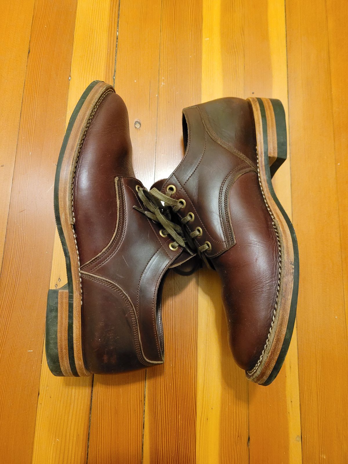Photo by MyNameisJeff on February 2, 2023 of the Onderhoud LVL01 Derby Boot in Horween Color 8 Chromexcel.