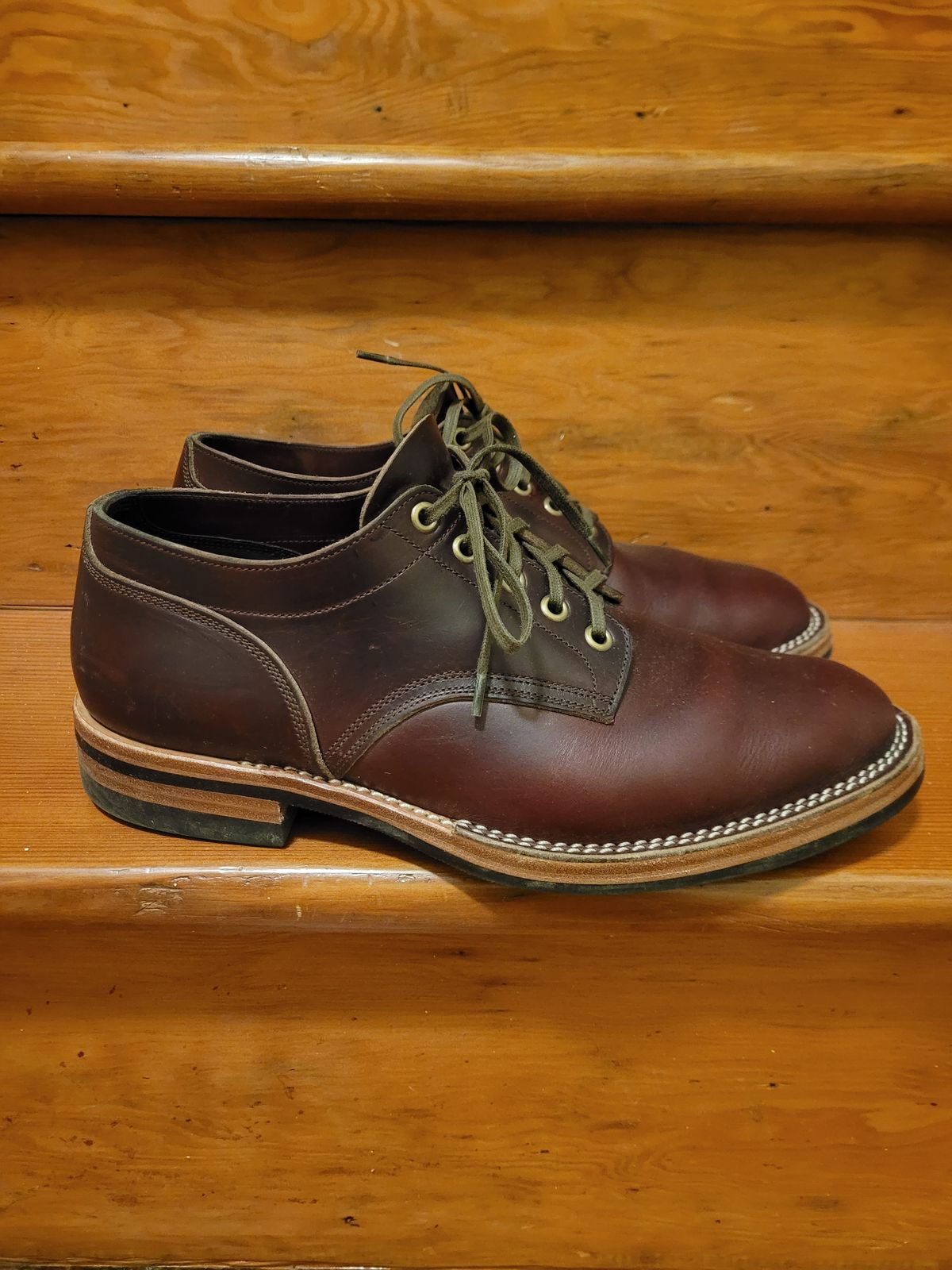Photo by MyNameisJeff on February 2, 2023 of the Onderhoud LVL01 Derby Boot in Horween Color 8 Chromexcel.