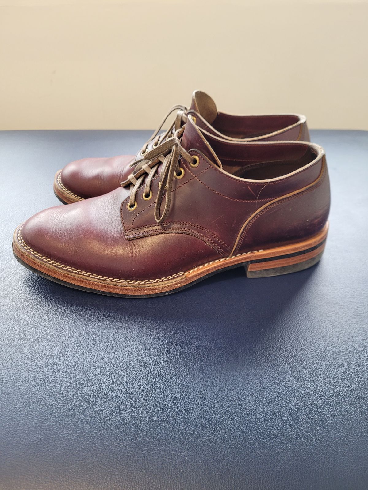 Photo by MyNameisJeff on March 1, 2023 of the Onderhoud LVL01 Derby Boot in Horween Color 8 Chromexcel.