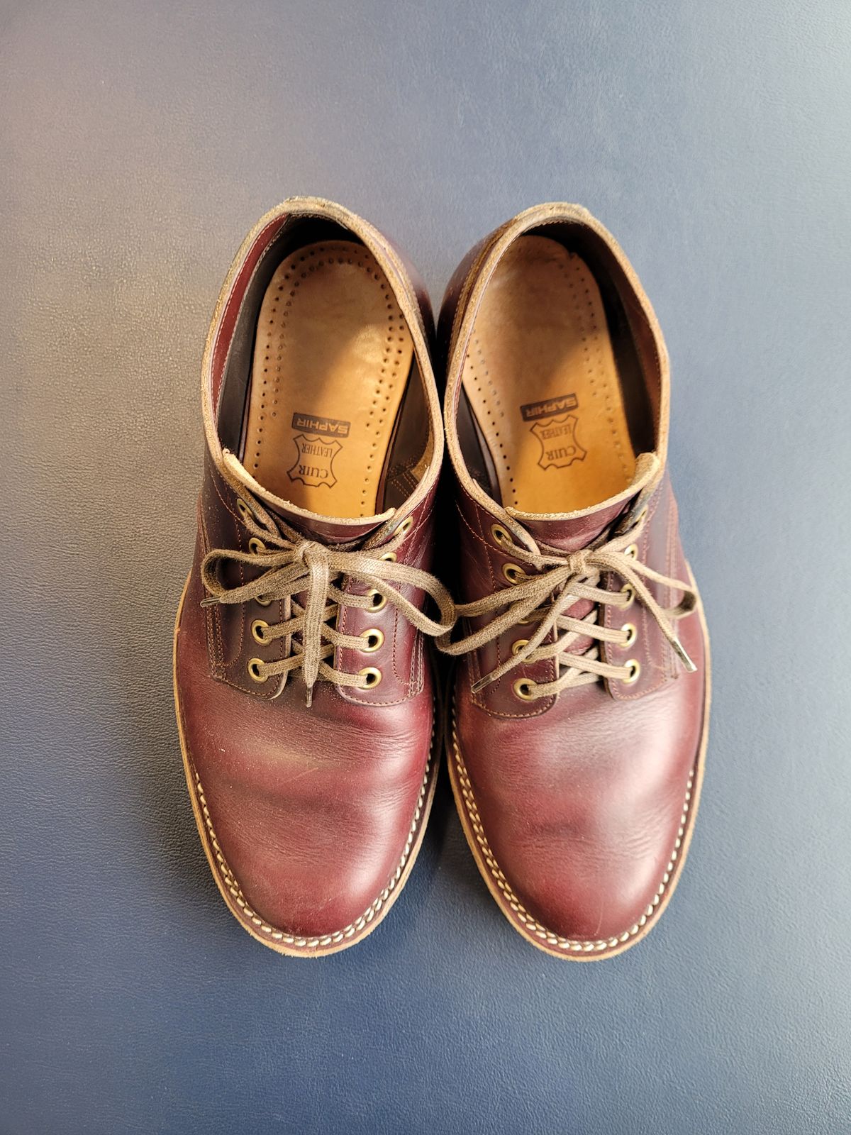Photo by MyNameisJeff on March 1, 2023 of the Onderhoud LVL01 Derby Boot in Horween Color 8 Chromexcel.